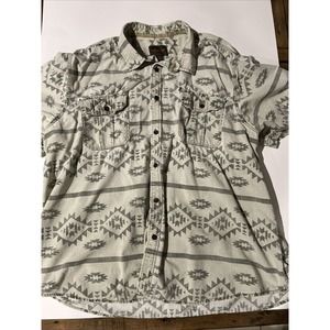 Northwest Territory Aztec Mens Shirt Size 3XLShort Sleeve Geometric Western